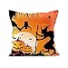 UMIKU 4 Packs Halloween Pillows Cover Decorations Pumpkin Bat Goast Cat Pillow Cases Decor Halloween Throw Pillow Case Sofa Waist Throw Cushion Covers Home Decor Square 18 x 18 inches
