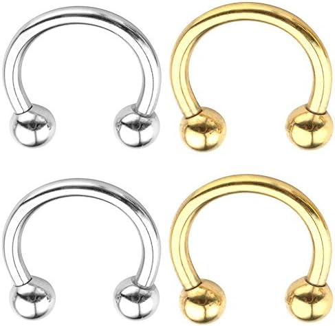 Great my shop 16G Nose Hoop Lip Eyebrow Tongue Helix Tragus Cartilage Septum Piercing Ring 6mm Surgical Steel