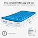 Lunvon Self Inflatable Pad Camping Air Mattress Twin Size Blow Up Bed with Built-in Pillow Anti-LeakageRaised Airbed with Rechargeable Pump for Home, Guest, Camping, Height 10
