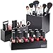 Beautify Acrylic 4 Slot Makeup Brush Storage Holder and 12 Slot Lipstick Lipgloss Organizer Set