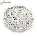 Jinvun Silver Vintage Round Purse Double Sided Mirror with Magnification | Clear, Compact, Retro, Handheld, Pocket, Sleek Rhinestones & Ergonomic Grip | for Makeup, Cosmetics, Travel, Vanity & More