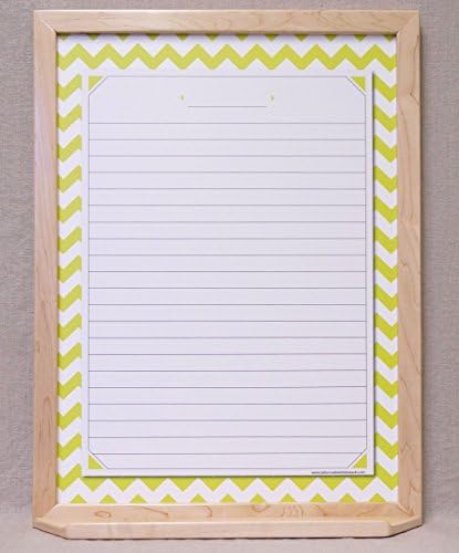 Chartreuse Chevron Stripe Dry Erase Board Message Center White Board