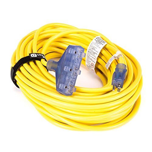 Utilitech Pro 100-ft 15-Amp 120-Volt 3-Outlet 12-Gauge Yellow Outdoor Contractor Extension Cord