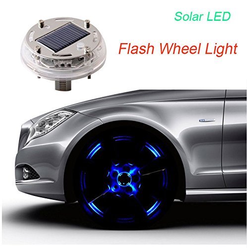 SHiZAK 12 LEDs Solar Flash Wheel Light 4 Modes Color for Car Vehicle Auto Decoration Lamp Tyre Auto Solar Energy Flashlight