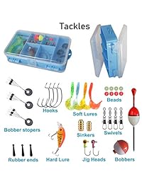 Kit de caña de pescar y carrete para niños   divertido equipo de pesca Spincast para niños y niñas   con caja de aparejos, totalmente equipado