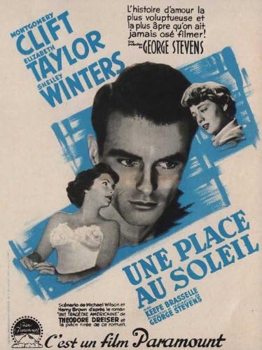 Amazon Com A Place In The Sun Poster Movie 1951 French Style A 11 X 17 Inches 28cm X 44cm Montgomery Clift Elizabeth Taylor Shelley Winters Anne Revere Keefe Brasselle Fred Clark Raymond Burr Prints Posters Prints
