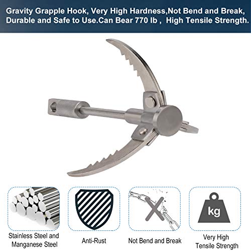 LESON Grappling Hook Survival Folding Gravity Hooks Claws Stainless