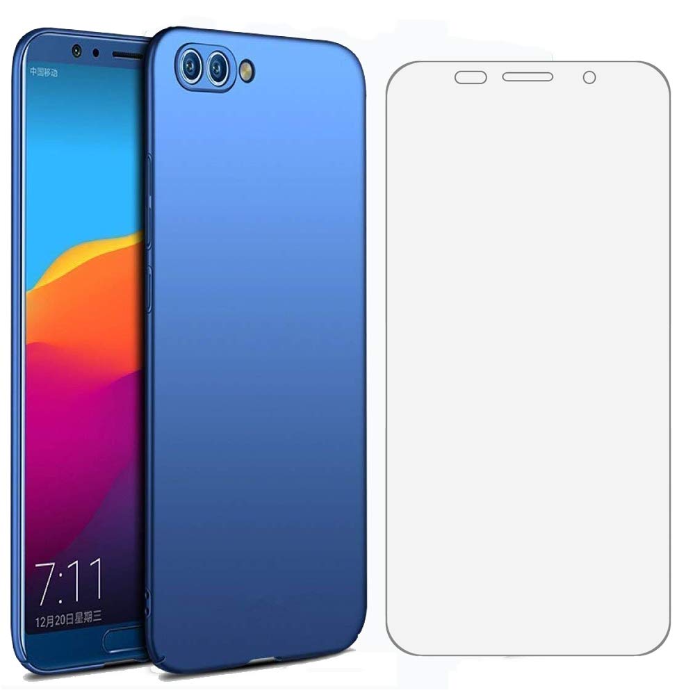 AOYIY Huawei Honor 7S Screen Protector And Phone Case Combo Set, Tempered Glass+PC hard shell for Huawei Honor 7S smart phone-blue