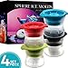 Sphere Ice Maker ball Molds – Set of 4 Ice Mold Round Ice Cubes For Drinks Silicone Tray Silicon Whiskey Ice Cube Trays Balls Makers With Lids – Great for Parties and all Cold Beverages