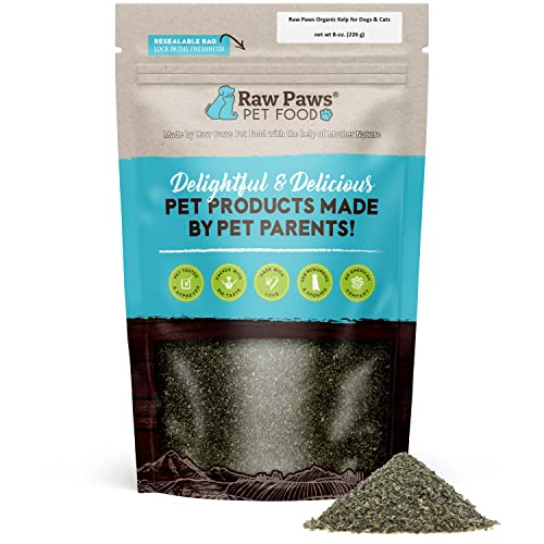 Raw Paws Organic Sea Kelp for Dogs & Cats, 8oz Iodine Rich for