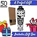 50 Strong Teacher Water Bottle - BPA Free for Teachers - Give Bottles As Thank You Gifts & Appreciation for Teachers - Easy Carry Loop - Made in USA (30 oz, Teacher Apples)