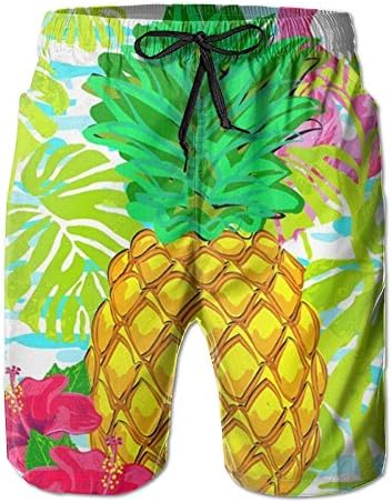 Customized Pineapple Pattern Pattern Shorts For Man Elastic Waist Pockets Lightweight Beach Shorts Boardshort XX-Large