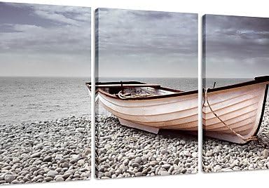 Visuel Starboat Impression Sur Toile Plage 3 Panneau Art Mural De Haute Qualite Pret A Accrocher Amazon Fr Cuisine Maison