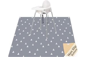Highchair Floor Mat, Baby Splat Mat for Under High Chair/Arts/Crafts, Womumon Waterproof Spill Mat Non-Slip Splash Mat, Washable Mess Mat and Table Cloth