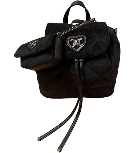 Amazon.com | Juicy Couture Mini Backpack Purse for Women, Velour Logo Backpack with Front Zip Pocket, Top Handle & Adjustable Straps (Chocolate)