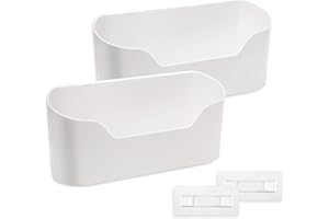 Adhesive Cabinet Door Organizer, 2PCS Plastic Wall Mount Storage for Kitchen Bathroom, 9.2x4.3x2.7