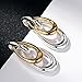 Neoglory Jewelry Gold Plated Silver Color Two Tone Teardrop Drop Dangle Earrings for Sensitive Ears