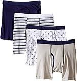 Trimfit Boys' 100 Percent Cotton Tagless Assorted Boxer Briefs 4-Pack