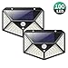 Solar Lights Outdoor [100 LEDs],Yacikos IP65 Waterproof Wireless Motion Sensor Lights,270°Wide Angle,Easy-to-Install Security Wall Lights with 3 Modes for Yard,Stairs,Garage,Fence,Porch(2 Pack)