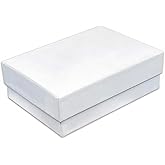 TheDisplayGuys - 100-Pack #21 Cotton Filled Cardboard Paper Jewelry Boxes Gift Case - Matte White (2.6" x 1.6" x 1.0") - for Shipping or Storage