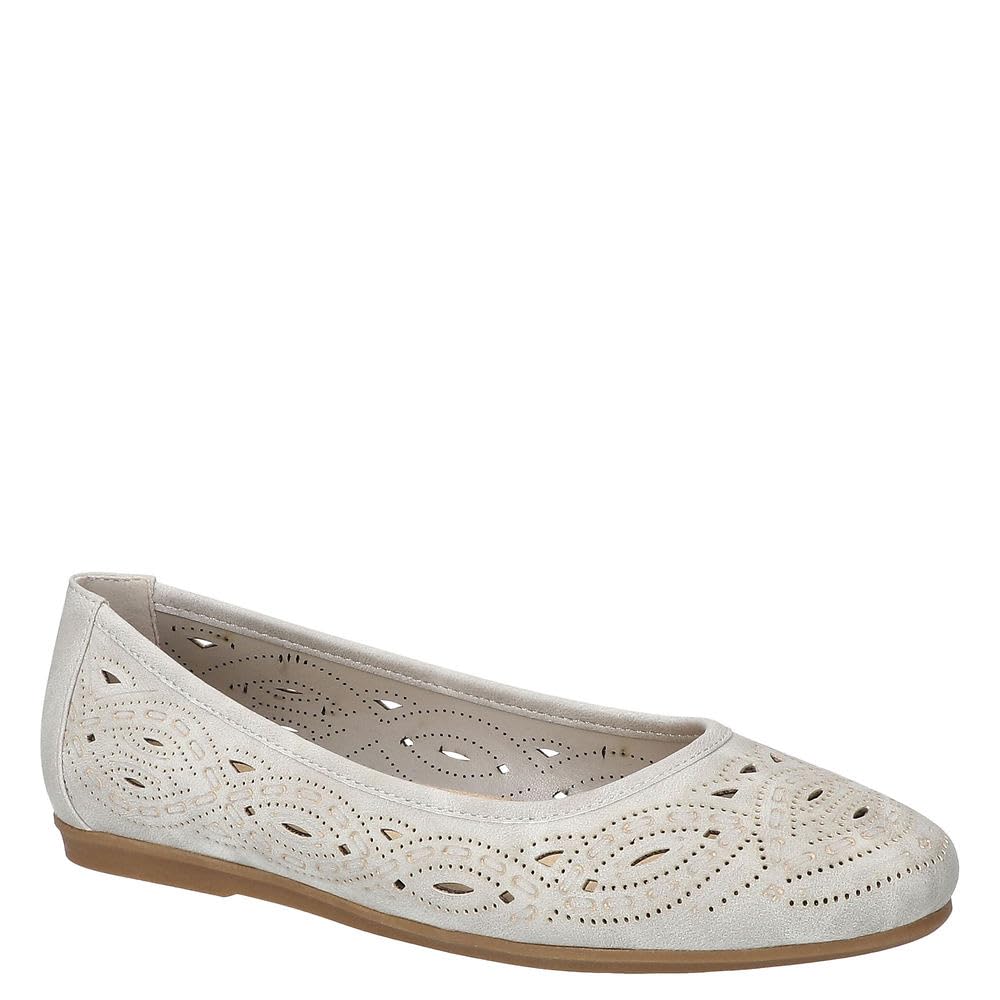 Easy Street Women’s Jackie Ballet Flat, Grey, 8 X-Wide