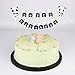 LVEUD Panda and rabbit decoration Mini Happy Birthday Cake Topper Banner - Party Cake Decoration Supplie (Black)