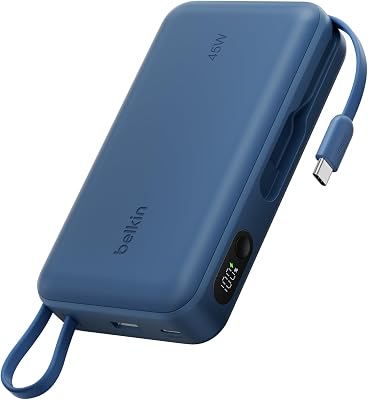 UltraCharge Batería Externa 20000 mAh Cable USB-C y Pantalla - Azul