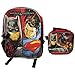 DC Comics Batman v Superman Backpack w/ Detachable Lunch Bag Set - Red/Black
