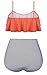 Newbely High Waisted Bikini Swimsuits Bathing Suits For Women Two Pieces (Orange,L)
