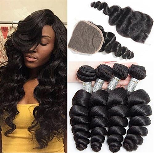 ATOZWIG Malaysian Loose Wave Virgin Hair With Closure Malaysian Loose Deep Wave With Closure Malaysian Curly Hair With Closure