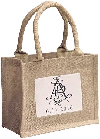 Rustic Wedding Favor Burlap Bags Promotional Jute Totes (Pack Of 6)