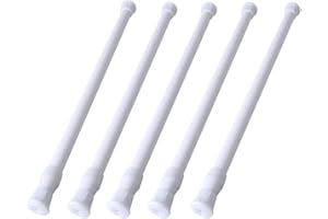 5 Pack Extendable Tension Rods, 30-50cm / 11.8-19.7inch Adjustable Spring Cupboard Bars Closet Tension Rods for Kitchen, Ward
