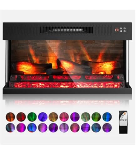 Amazon.com: ROVSUN 36 Inch 3-Sided Glass Electric Fireplace Insert