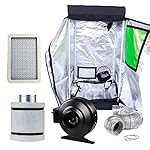 TopoLite Grow Tent Room Complete Kit Hydroponic Growing System LED 300W Grow Light + 4" Carbon Filter Combo + 24"x24"x48"/ 32"x32"x63"/ 36"x20"x63"(LED300W+4" Filter Combo+24"X24"X48"/ T-Door)