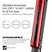 Hair Straightening Flat Iron for Straightens and Curls Hair, Straightener with 1 Inch Floating Plates, Flat Iron with Temperature Adjustment Button LED Digital Display and Auto Shut Off Redthumb 2