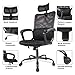 Smugdesk Ergonomic Office Chair Adjustable Headrest Mesh Office Chair Office Desk Chair Computer Task Chair (Black) - 2579