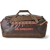 Gregory Alpaca 60L Adventure Duffel Bag, Mesa Brown | Recycled polyester ripstop fabric, abrasion resistance, Reinforced carry straps with internal fiberglass rod