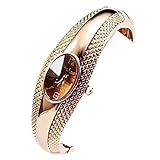 Soleasy Women's Girl's Fashion Golden Bracelet Bangle Crystal Wrist Watch WTH8050