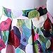 Womens Elegant Colorful Flowers Midi A - line High Waisted Pleated Flare Skirt, Colorful Flowers, One Size