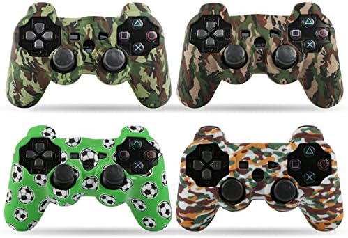 LZETC Silicone PS3 Controller Skin, Design of Water Transfer Printing Skin Protector Cover Case for Sony PlayStation 3 Controller, A Series Set of 4