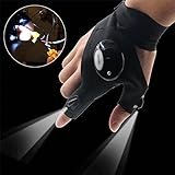 RexRod Fingerless Outdoor LED Glove Flashlight Torch Cover for Night Fishing, Camping, Hiking , and Working Repairing in Darkness Place (one pair)