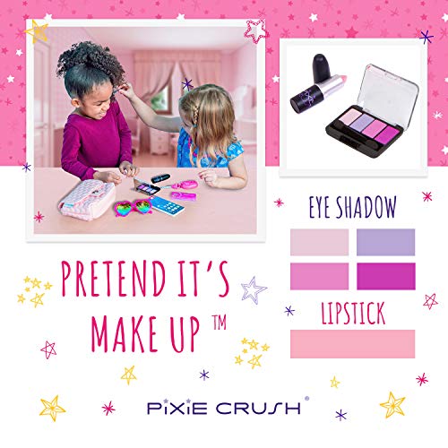 PixieCrush Pretend Play Purse & Makeup for Girls - Fun Little Girl Cosmetics Toys Set with Pretend Makeup, Eyeshadow, Cell Phone, Kids Lipstick, Sunglasses & Keys - Thumbnail 6