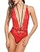 Avidlove Women Teddy Lingerie Halter Deep V-Neck Lace One Piece Lace Babydoll Bodysuit