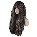 eNilecor Black mix Golden Blonde 2 Tones Color Highlights Women Wigs with Bangs Long Fluffy 27.5