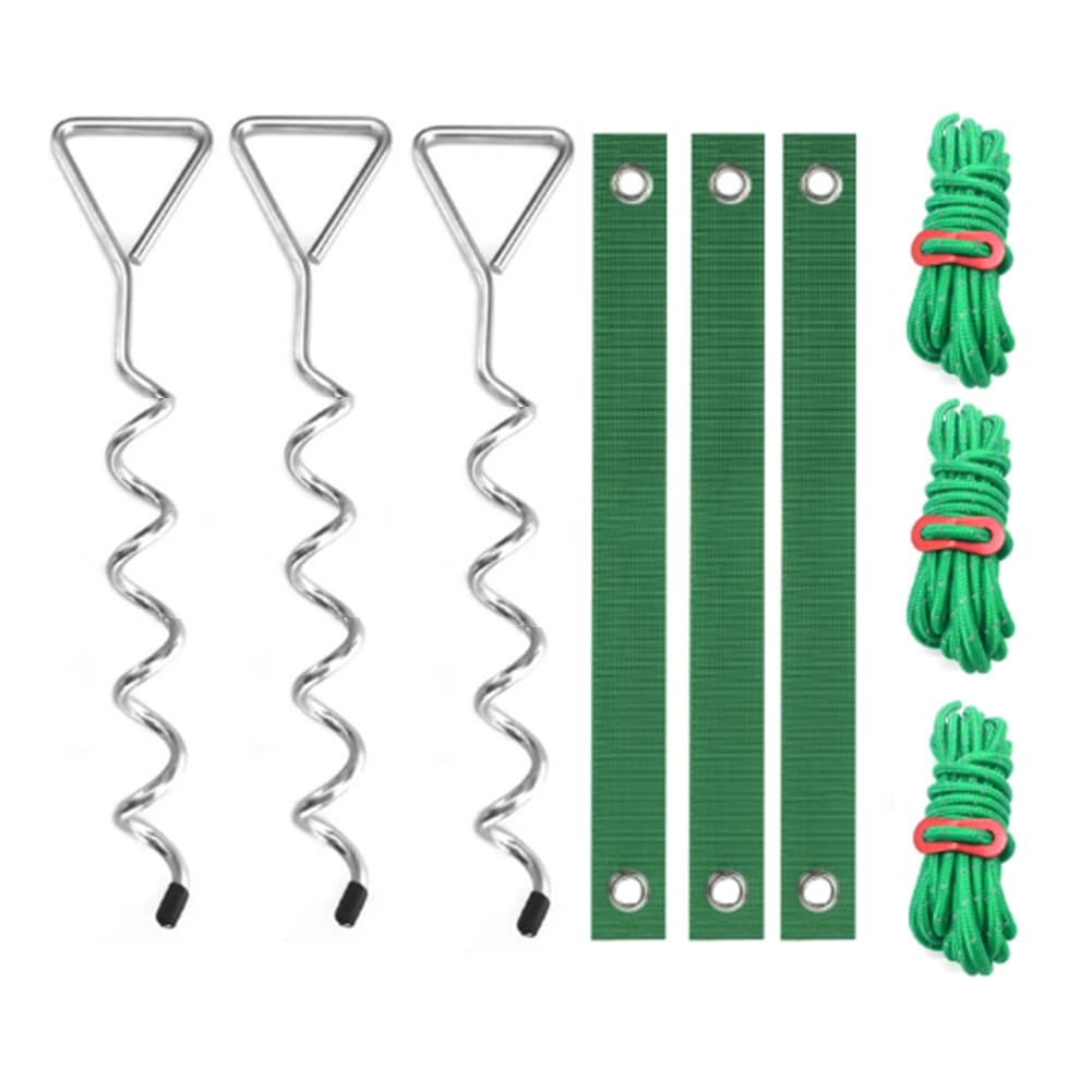 Giilayky Tree Stake Kit, Heavy Duty Spiral Tree Stakes and Supports for Leaning Trees and Young Trees Straightening Silver