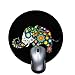 Bright Seamless Texture Beautiful Hand Painted Patterns Background Colorful Flower Elephant Round Mouse Pad Office Desktop or Gaming Cloth Surface Natural Rubber Round Mouse Mat (7.6x7.6 inch)