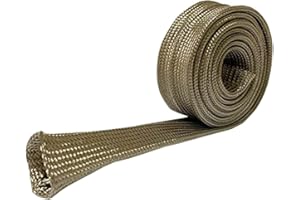 DEGEOBERLIN Spark Plug Wire Heat Shield Heat Hose 1" I.D.X10' Basalt fiber Heat Wrap Heat Sleeve Adjustable Fuel Line Heat Shield for Car&Auto Wire Loom Protection (Titanium)