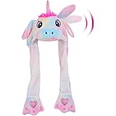 CICITOYWO Funny Plush Animal Hat Ear Moving Jumping Hats Cute Cap Unisex Gift for Kids Adults Party Halloween Christmas