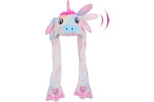 CICITOYWO Funny Plush Animal Hat Ear Moving Jumping Hats Cute Cap Unisex Gift for Kids Adults Party Halloween Christmas