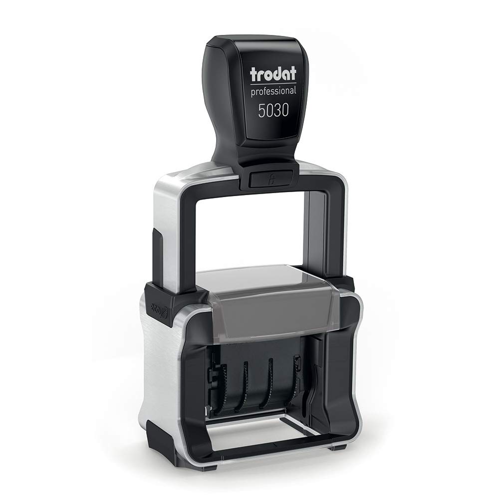 Trodat Professional 5030P4 Self-Inking Date Stamp, Date with Abbreviated Month, Height 4 mm, Black Imprint